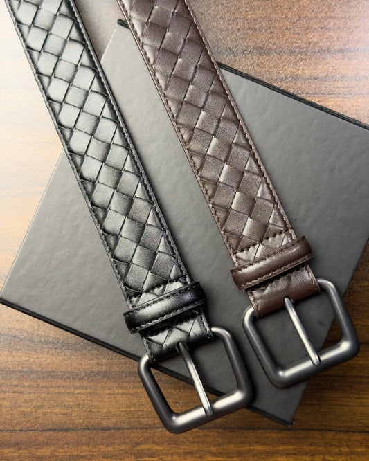 Saxon Leather Belt เข็มขัดสานหนังแท้