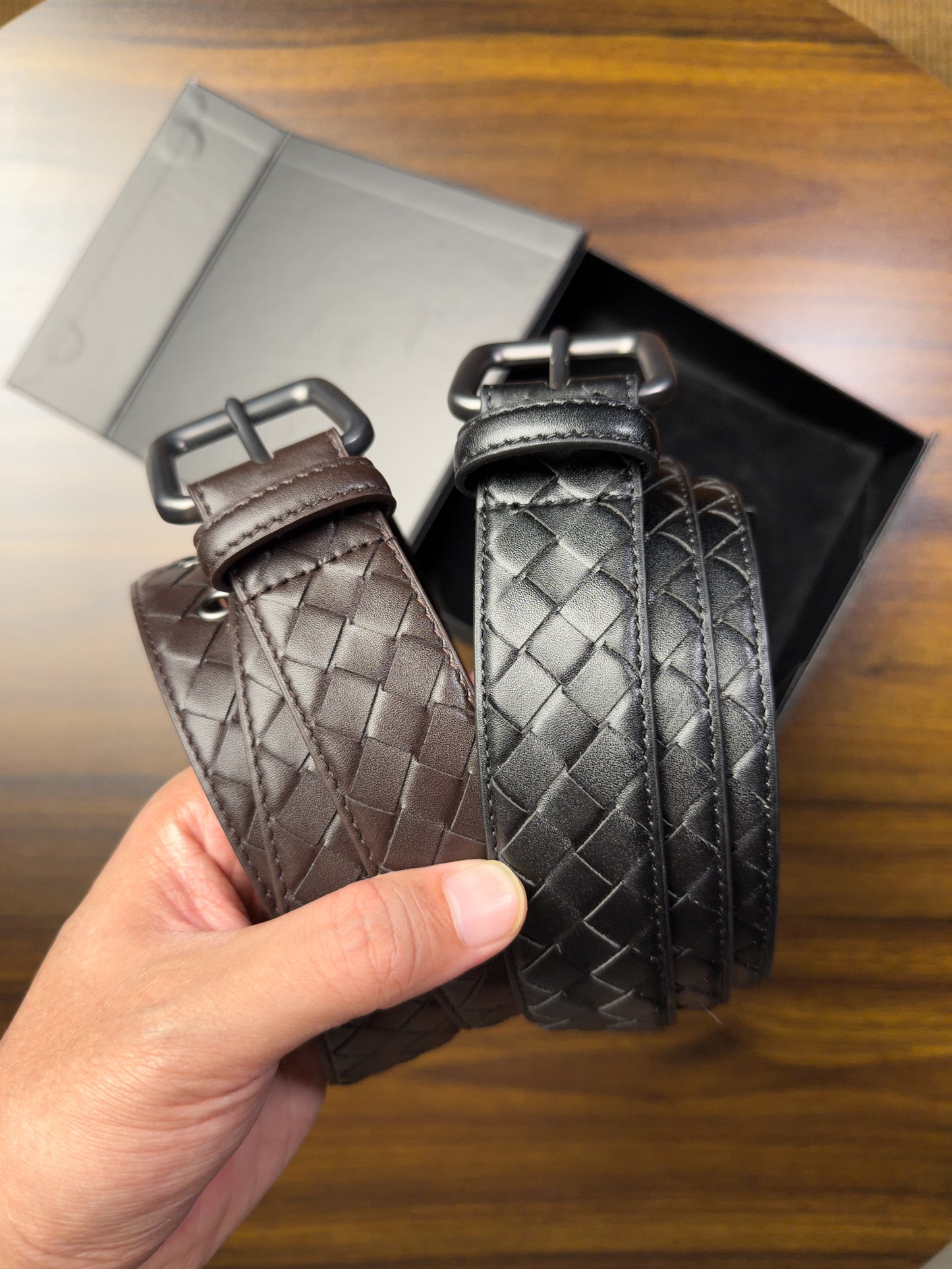 Saxon Leather Belt เข็มขัดสานหนังแท้