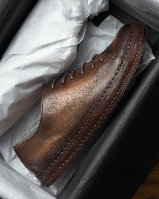 รองเท้าหนังแท้ผู้ชาย Piero Dark Brown Vintage Bagspace