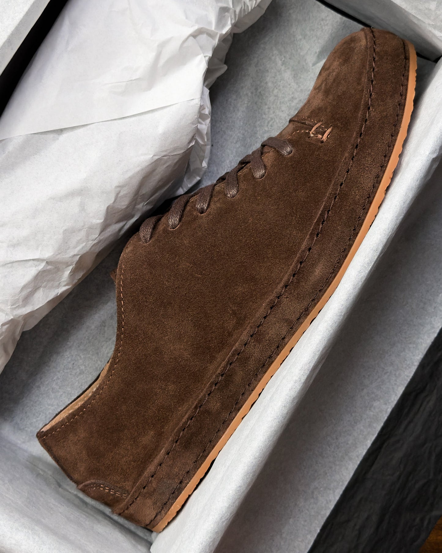 รองเท้าหนังกลับแท้ผู้ชาย Piero Tabacco Suede สีน้ำตาลเข้ม Bagspace