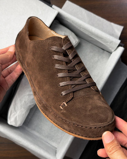รองเท้าหนังกลับแท้ผู้ชาย Piero Tabacco Suede สีน้ำตาลเข้ม Bagspace