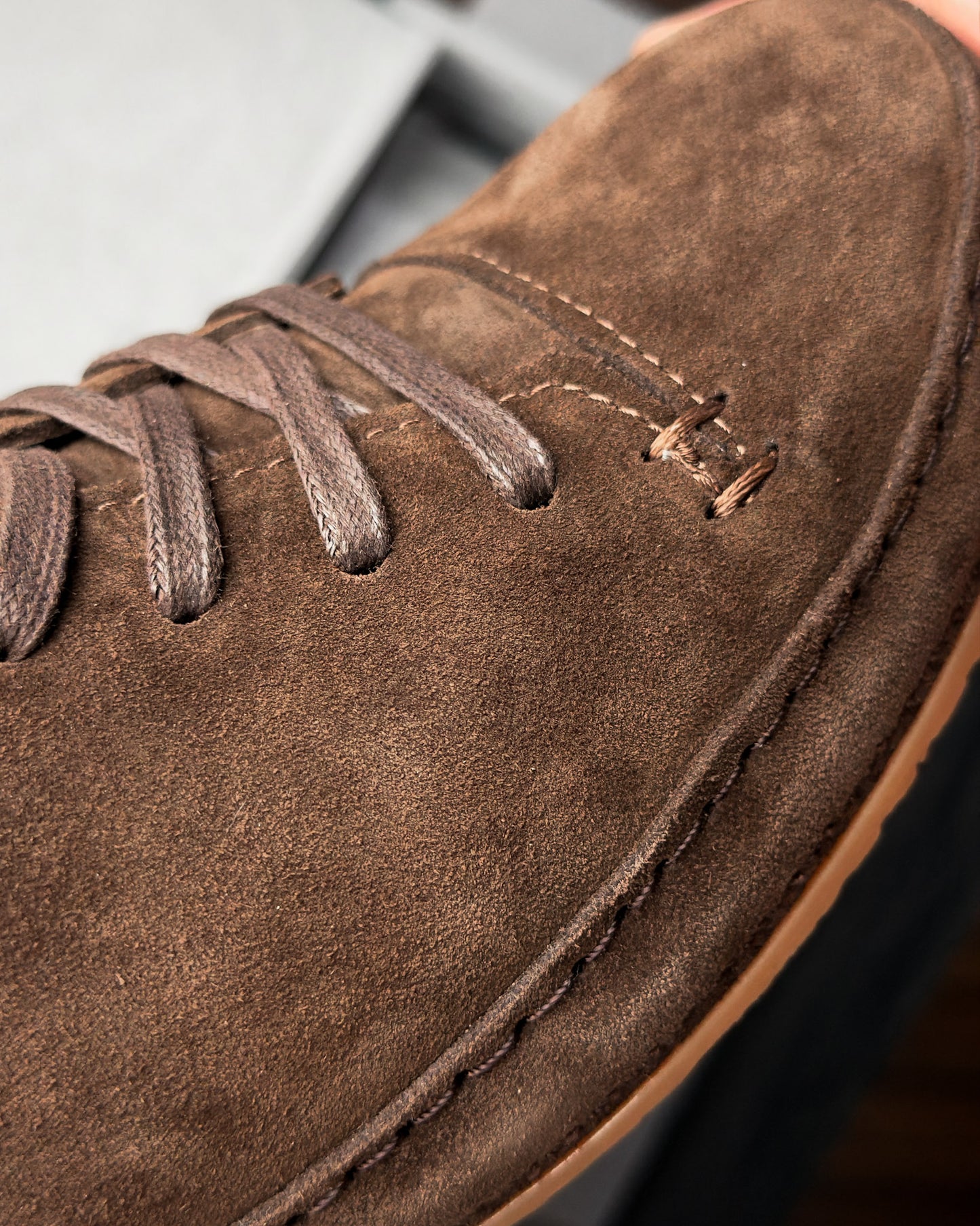 รองเท้าหนังกลับแท้ผู้ชาย Piero Tabacco Suede สีน้ำตาลเข้ม Bagspace