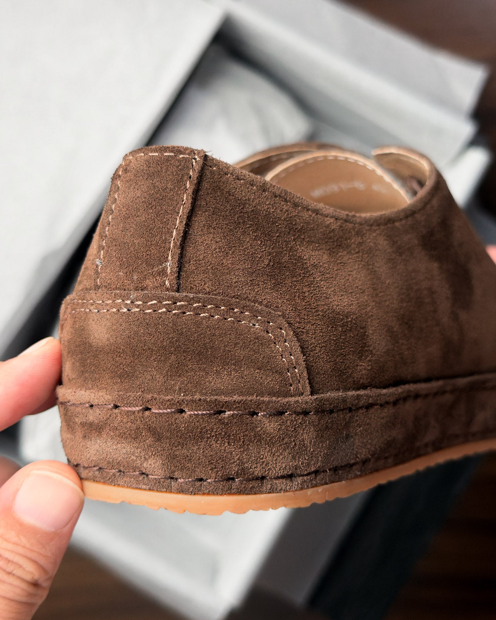 รองเท้าหนังกลับแท้ผู้ชาย Piero Tabacco Suede สีน้ำตาลเข้ม Bagspace