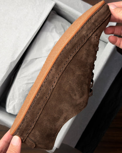 รองเท้าหนังกลับแท้ผู้ชาย Piero Tabacco Suede สีน้ำตาลเข้ม Bagspace