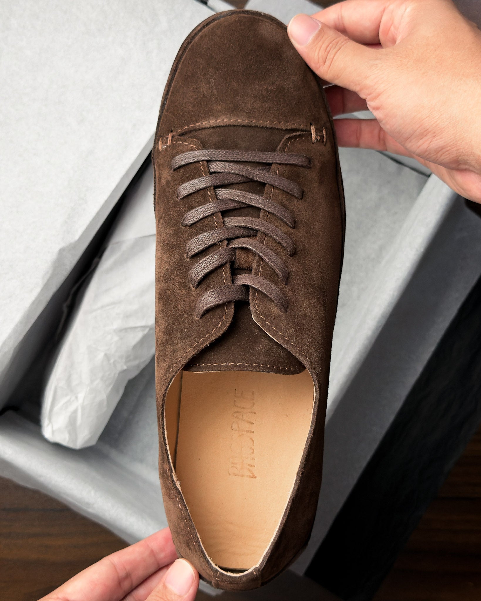 รองเท้าหนังกลับแท้ผู้ชาย Piero Tabacco Suede สีน้ำตาลเข้ม Bagspace