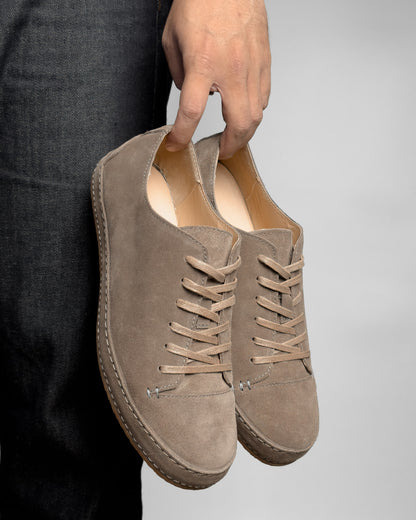 รองเท้าหนังแท้ Piero Warm Taupe Suede