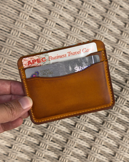ที่ใส่บัตร บางพิเศษ หนังฟอกฝาดแท้ ตัวอย่างเฉดสี Classic Brown Bagspace