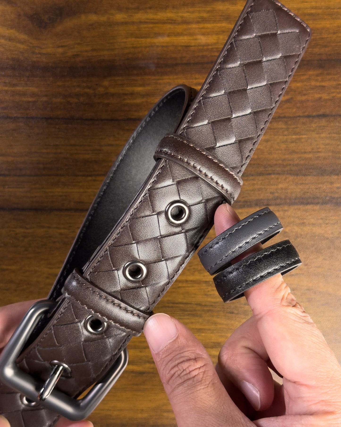Saxon Leather Belt เข็มขัดสานหนังแท้