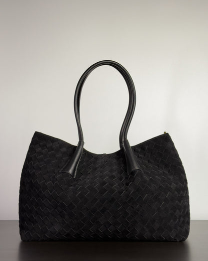 Siena กระเป๋า Tote หนังกลับแท้ ไซส์ L สี Obsidian Black Bagspace