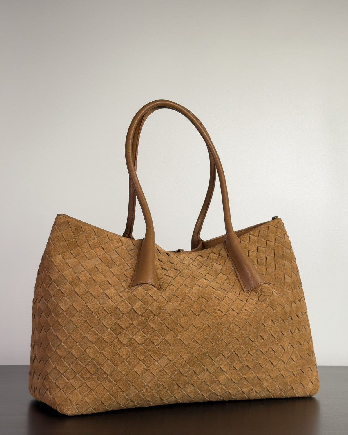 Siena กระเป๋า Tote หนังกลับแท้ ไซส์ L สี Caramel Bagspace