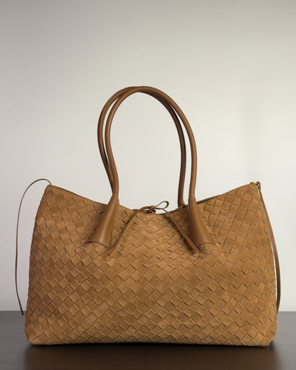 Siena กระเป๋า Tote หนังกลับแท้ ไซส์ L สี Caramel Bagspace