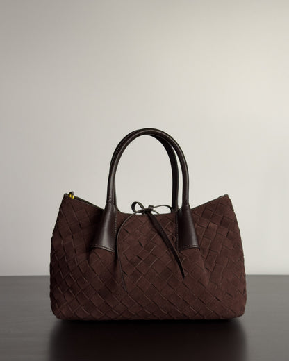 Siena กระเป๋า Tote หนังกลับแท้ ไซส์ S สี Espresso Brown Bagspace