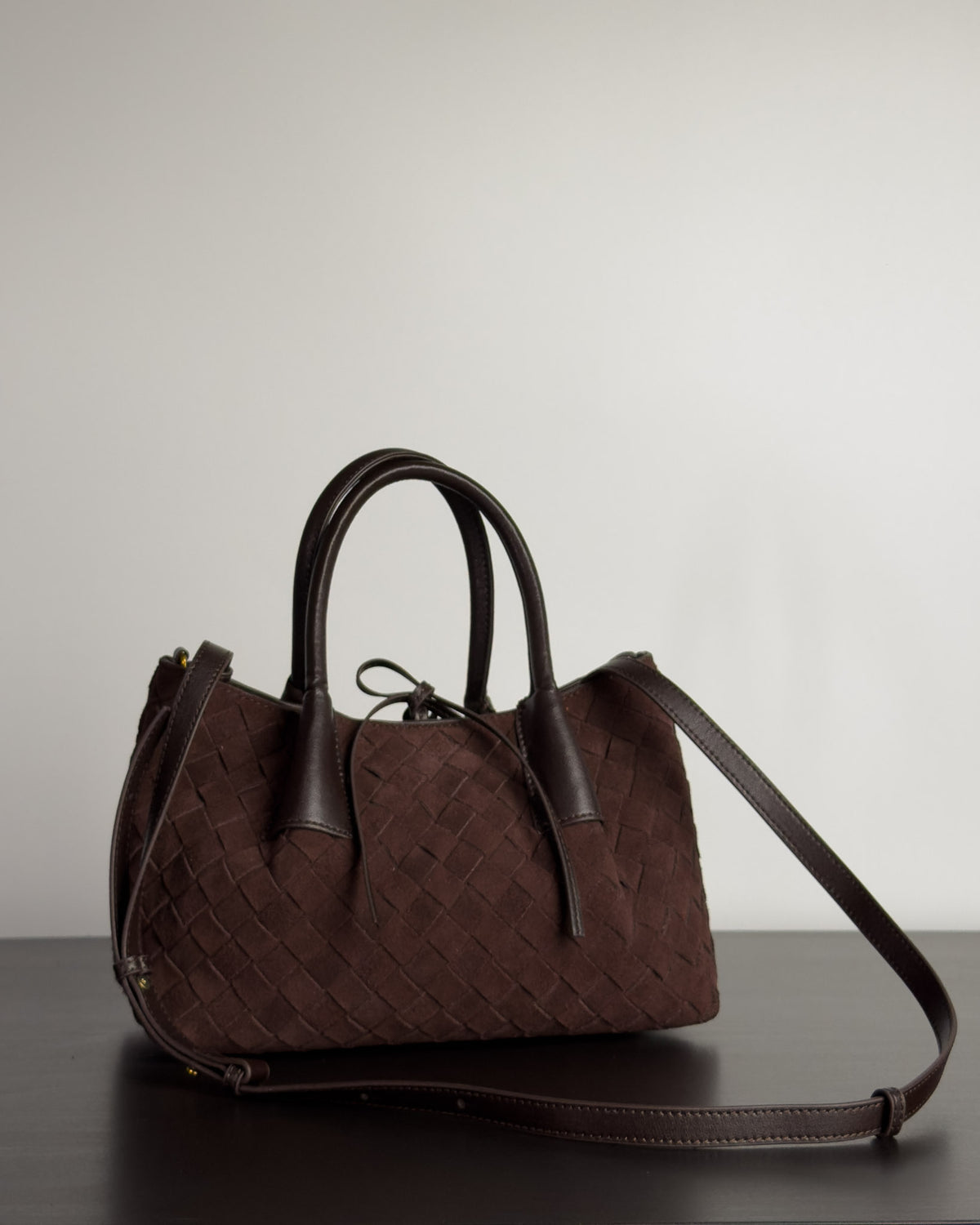 Siena กระเป๋า Tote หนังกลับแท้ ไซส์ S สี Espresso Brown Bagspace
