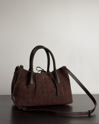 Siena กระเป๋า Tote หนังกลับแท้ ไซส์ S สี Espresso Brown Bagspace