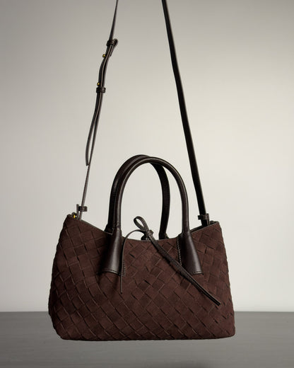 Siena กระเป๋า Tote หนังกลับแท้ ไซส์ S สี Espresso Brown Bagspace