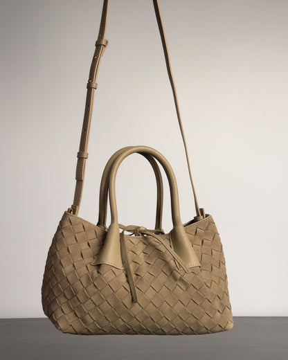 Siena กระเป๋า Tote หนังกลับแท้ ไซส์ S สี Taupe Grey Bagspace