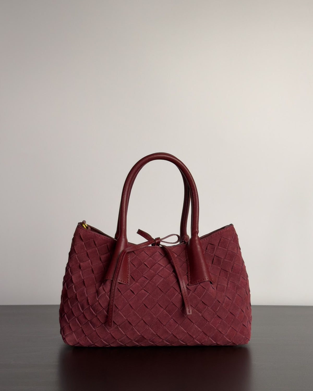 Siena กระเป๋า Tote หนังกลับแท้ ไซส์ S สี Burgundy Bagspace