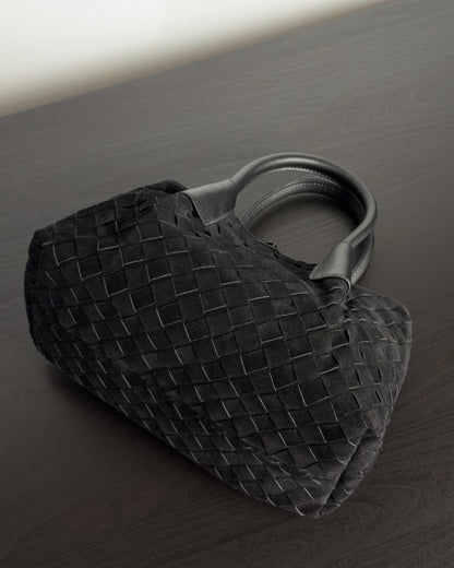 Siena กระเป๋า Tote หนังกลับแท้ ไซส์ S สี Obsidian Black Bagspace