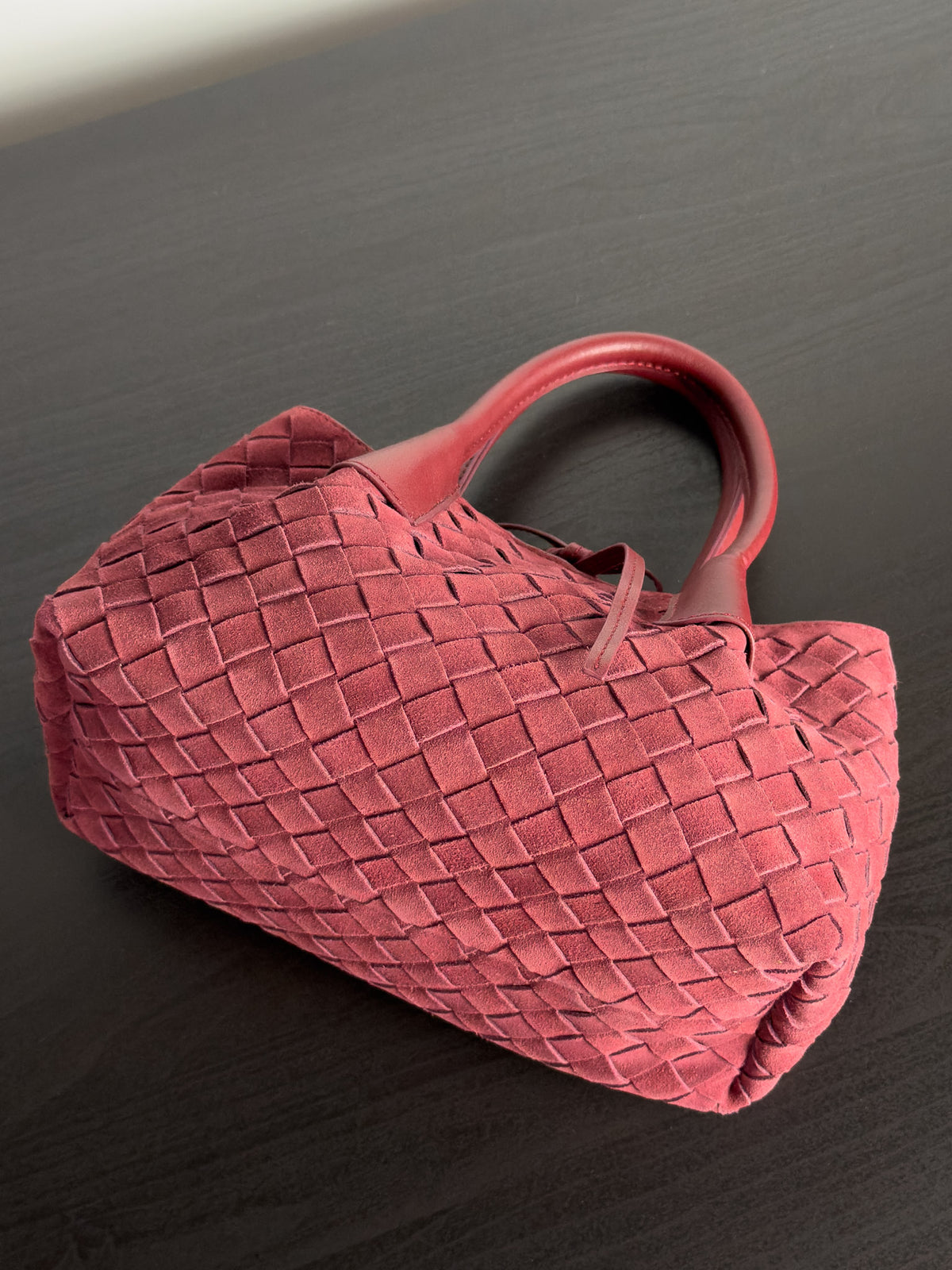 Siena กระเป๋า Tote หนังกลับแท้ ไซส์ S สี Burgundy Bagspace