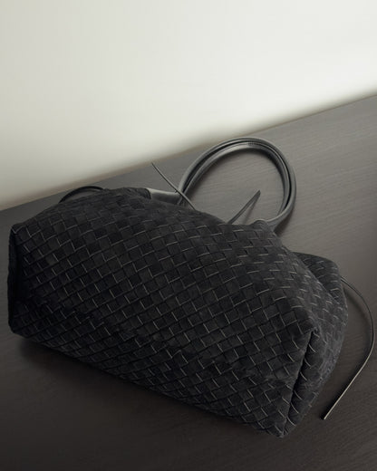Siena กระเป๋า Tote หนังกลับแท้ ไซส์ L สี Obsidian Black Bagspace