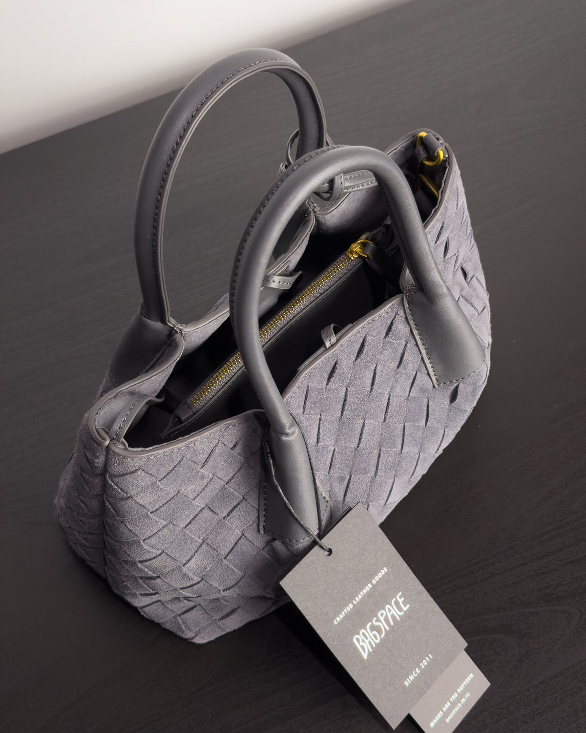 Siena กระเป๋า Tote หนังกลับแท้ ไซส์ S สี Graphite Grey Bagspace
