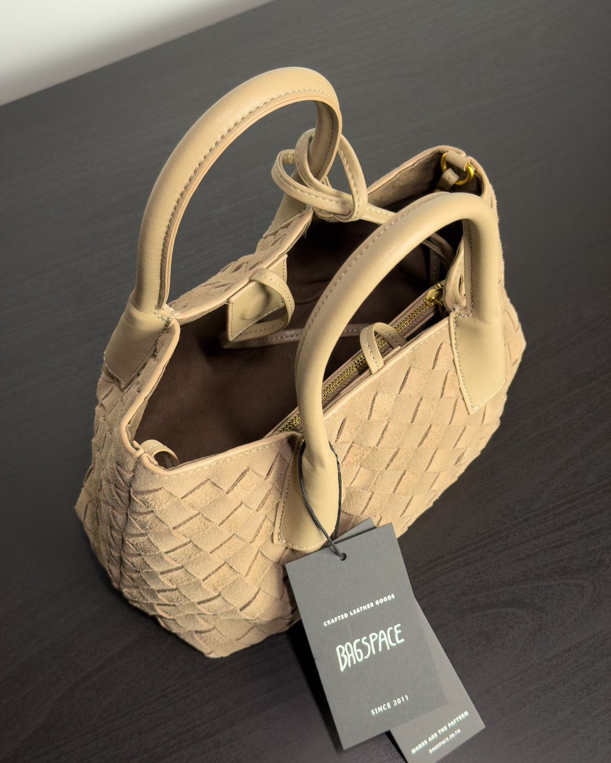 Siena กระเป๋า Tote หนังกลับแท้ ไซส์ S สี Taupe Grey Bagspace