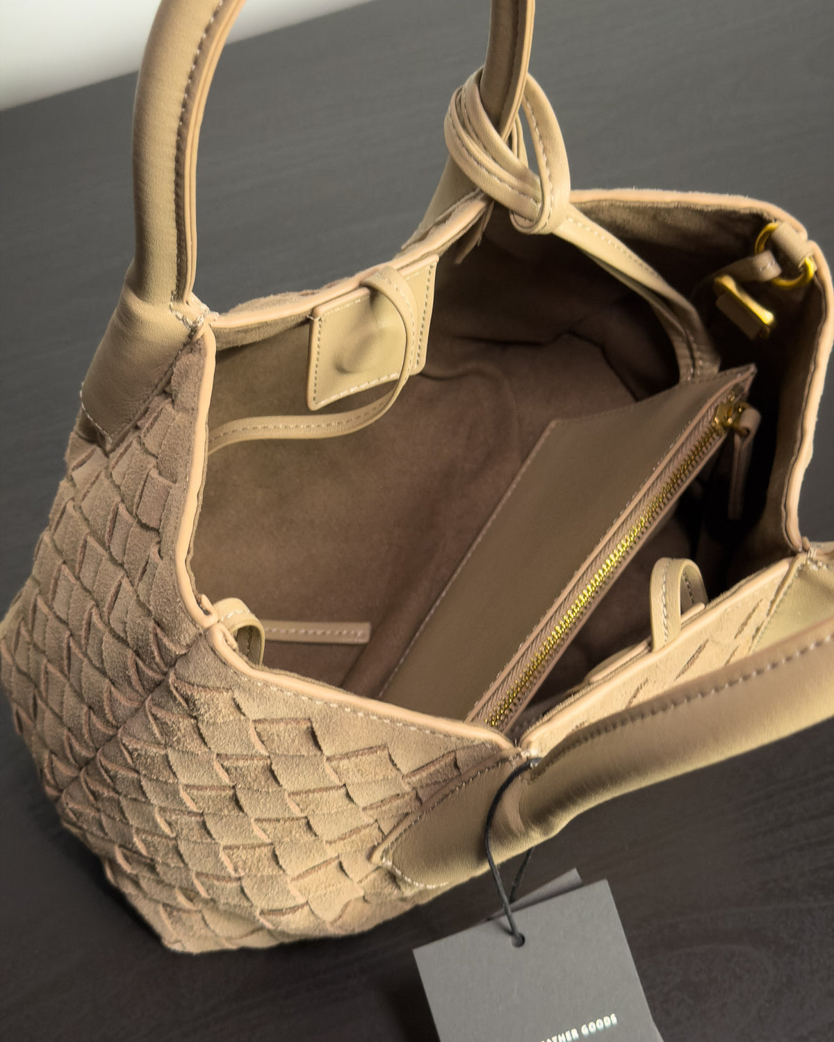 Siena กระเป๋า Tote หนังกลับแท้ ไซส์ S สี Taupe Grey Bagspace