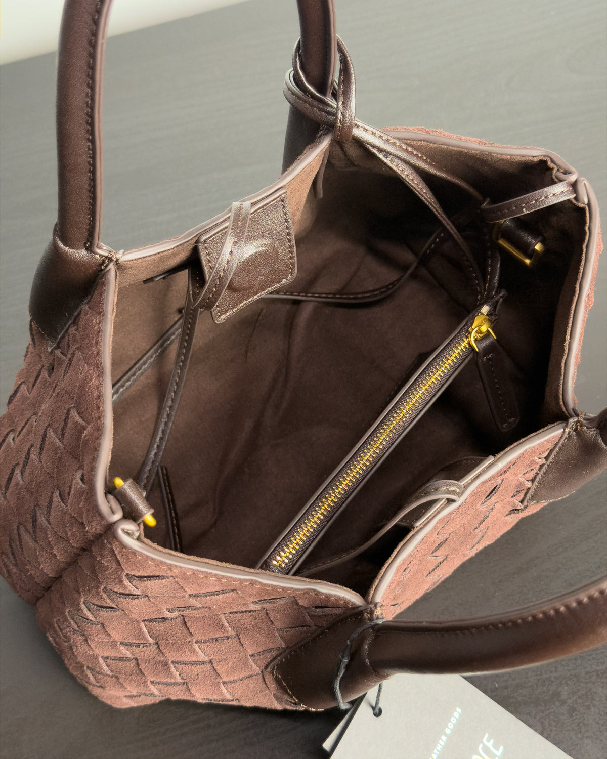 Siena กระเป๋า Tote หนังกลับแท้ ไซส์ S สี Espresso Brown Bagspace