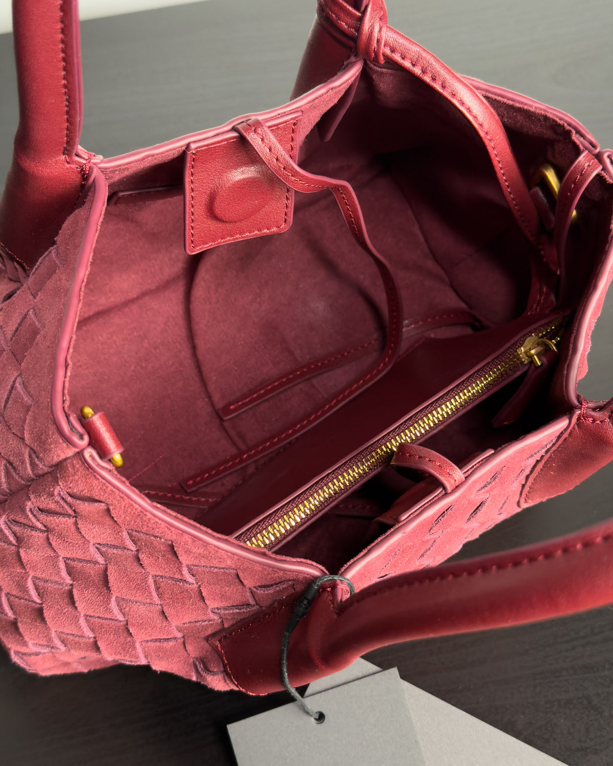 Siena กระเป๋า Tote หนังกลับแท้ ไซส์ S สี Burgundy Bagspace