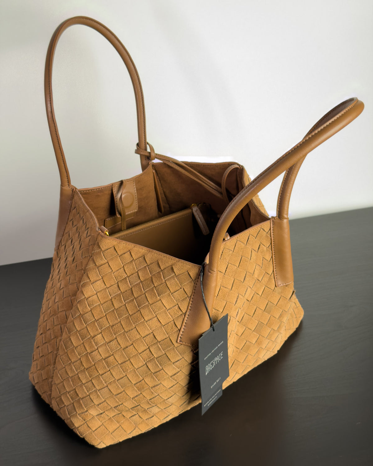 Siena กระเป๋า Tote หนังกลับแท้ ไซส์ L สี Caramel Bagspace