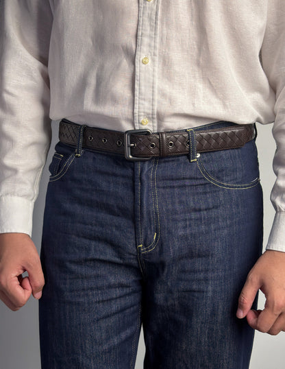 Saxon Leather Belt เข็มขัดสานหนังแท้