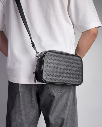 Saxon Day-Trip Small Crossbody Bag – Woven Cowhide