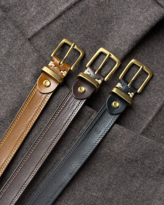 เข็มขัดหนังวัวแท้ Aniline Gentry Belt ผิวมันเงา Bagspace