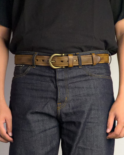 Baron Leather Belt เข็มขัดหนังแท้ (แถมที่เจาะรู/สายตัดได้)