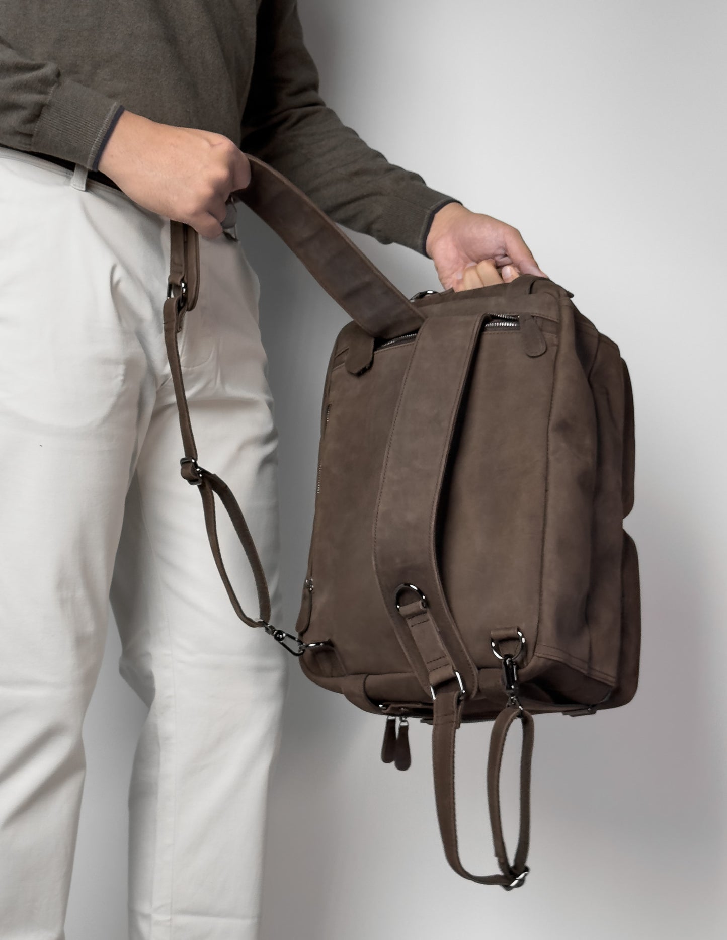 Nomad 3-Way Bag (BL32) - กระเป๋าทำงานหนังแท้ ปรับถือได้ 3 แบบ (เป้/สะพาย/ถือ) รุ่นหนังออยล์เงา Semi-aniline