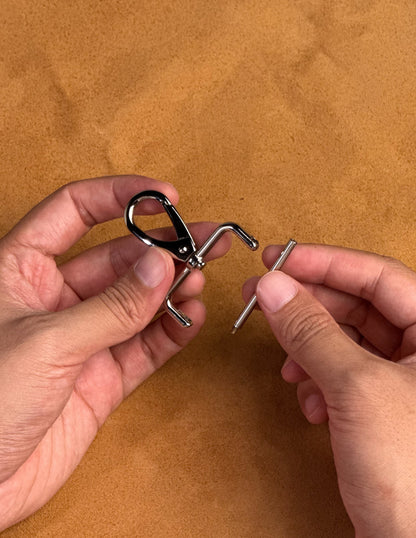 Snap hook ตะขอกระเป๋า ทองเหลืองแท้ รุ่นถอดเปลี่ยนเองได้ (ไขน็อต ไม่ต้องเย็บ)