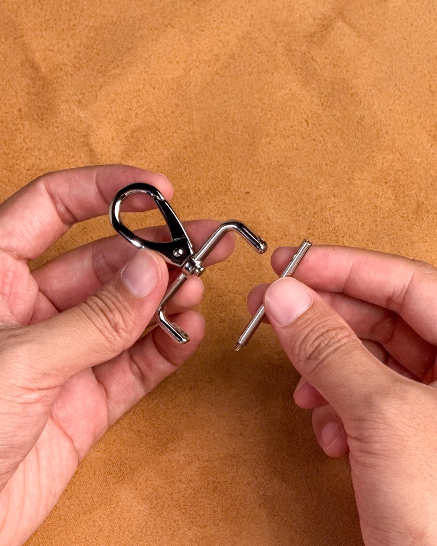 Snap hook ตะขอกระเป๋า ทองเหลืองแท้ รุ่นถอดเปลี่ยนเองได้ (ไขน็อต ไม่ต้องเย็บ)