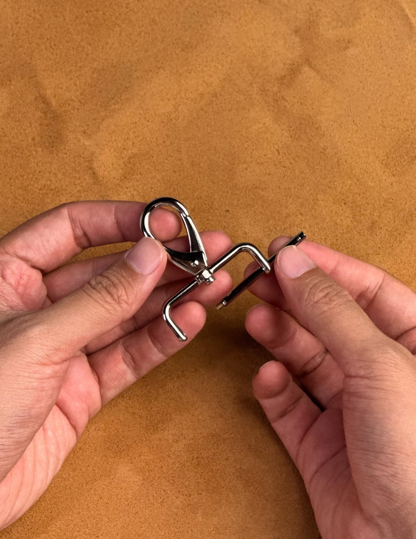 Snap hook ตะขอกระเป๋า ทองเหลืองแท้ รุ่นถอดเปลี่ยนเองได้ (ไขน็อต ไม่ต้องเย็บ)