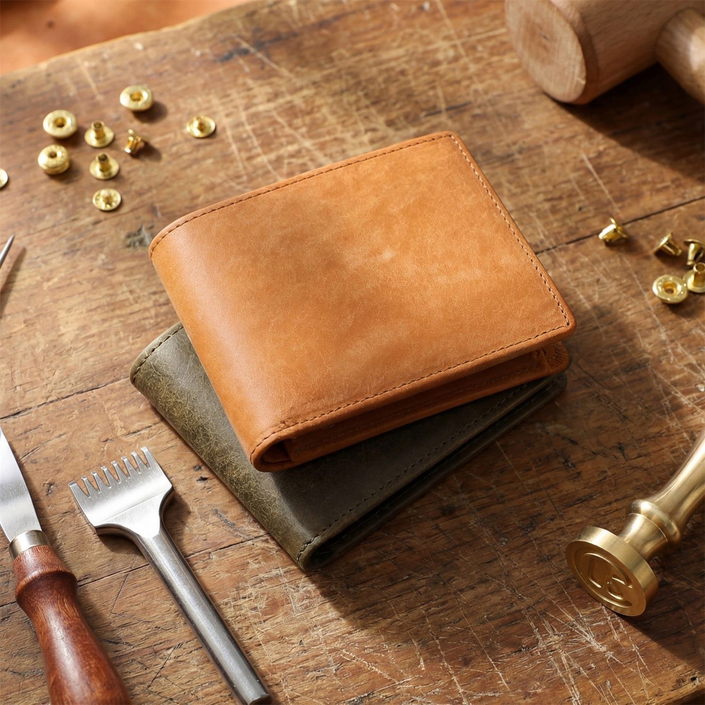 BG-CG-20 wallet สั้นพรีเมียม veg-tan Bagspace