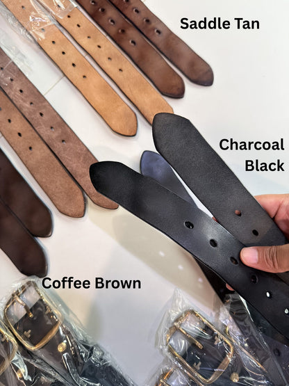 Rove Leather Belt เข็มขัดหนังแท้ (แถมที่เจาะรู/ตัดสายได้)