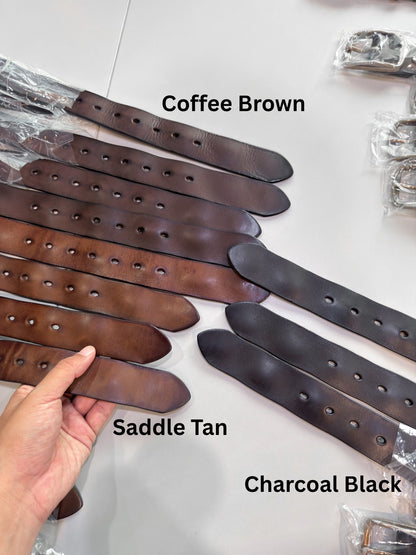 Rove Leather Belt เข็มขัดหนังแท้ (แถมที่เจาะรู/ตัดสายได้)