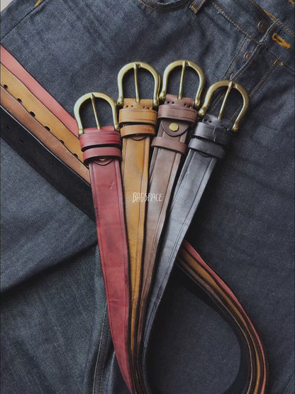 Baron Leather Belt เข็มขัดหนังแท้ (แถมที่เจาะรู/สายตัดได้)