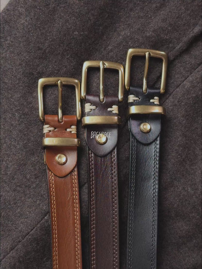 Gentry Leather Belt เข็มขัดหนังแท้ (แถมที่เจาะรู/สายตัดได้)